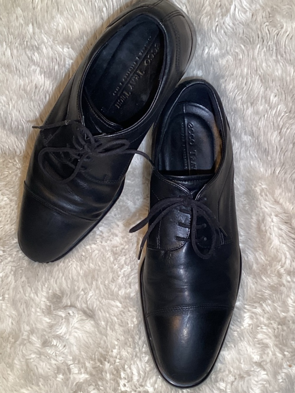 ECCO Men citytray Black Leather Lace-Up Oxfords size 10.5